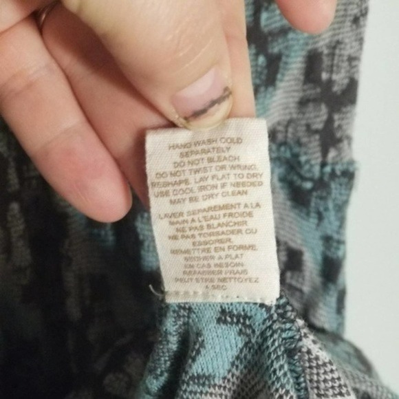 Free People Women's V-Neck Boho Fit & Flare Tunic Dress Blue Brown Size Large - Picture 6 of 7